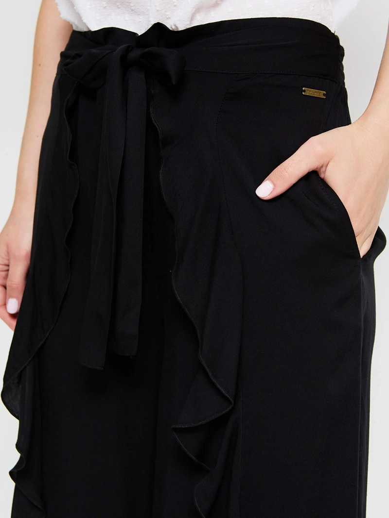 PANTALÓN MUJER TATIENNE LISO CAPAS LAZO CINTURA - 4