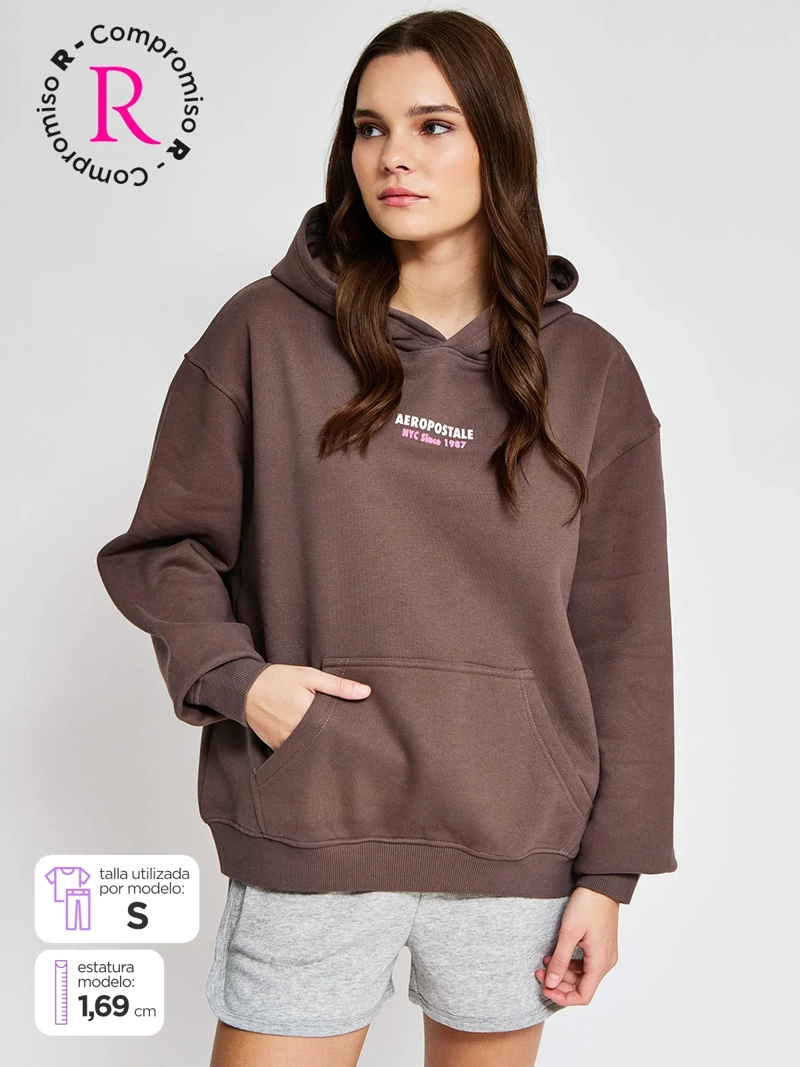 POLERÓN MUJER AEROPOSTALE ALGODÓN OVERSIZE - 1