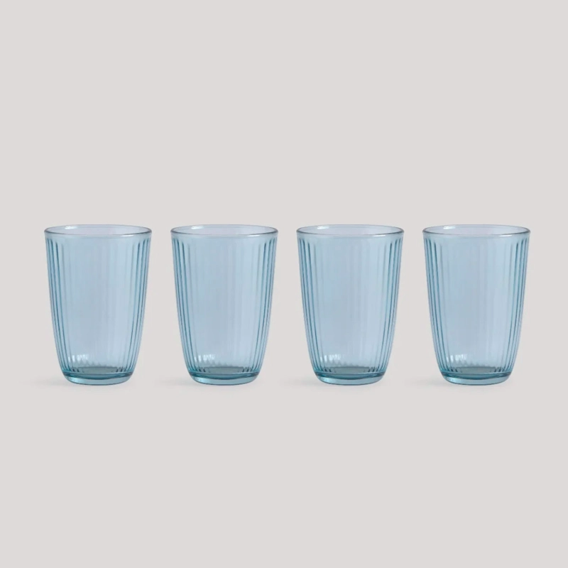SET X4 VASOS RIPLEY HOME CLASSIC COLLECTION LÍNEAS AZUL - 4