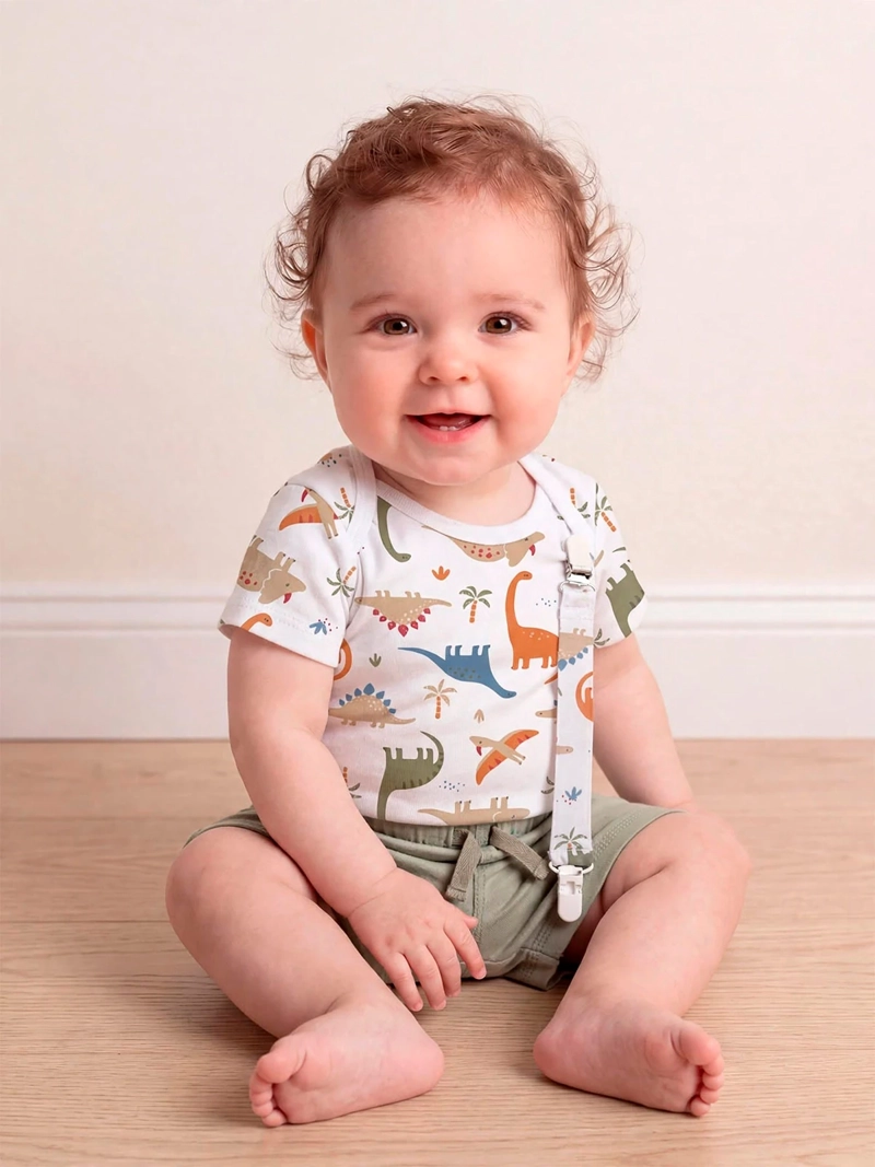 CONJUNTO NIÑO BABY HARVEST BODY MANGA CORTA SHORT PORTACHUPETE NAVIDAD