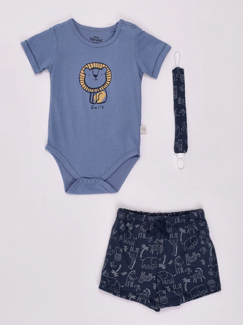 CONJUNTO NIÑO BABY HARVEST BODY MANGA CORTA SHORT PORTACHUPETE NAVIDAD