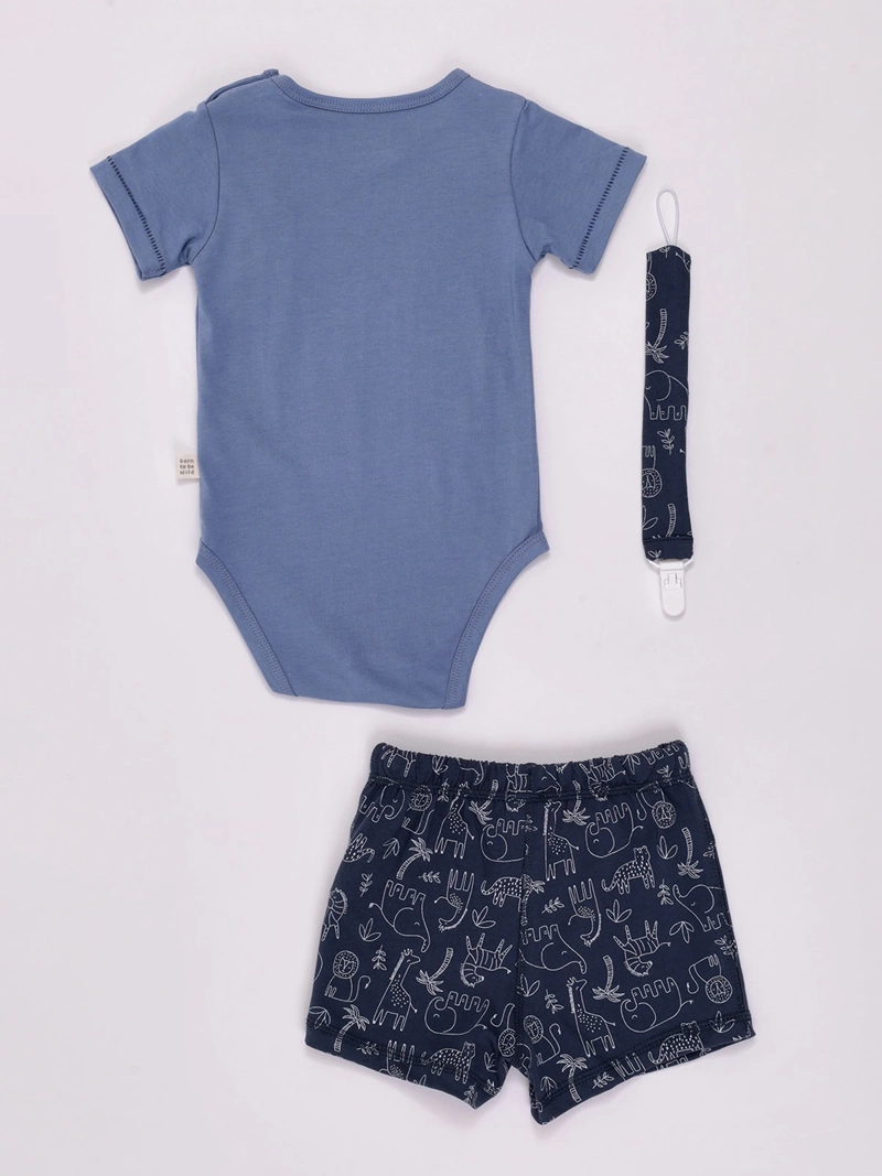CONJUNTO NIÑO BABY HARVEST BODY MANGA CORTA SHORT PORTACHUPETE NAVIDAD  - 2
