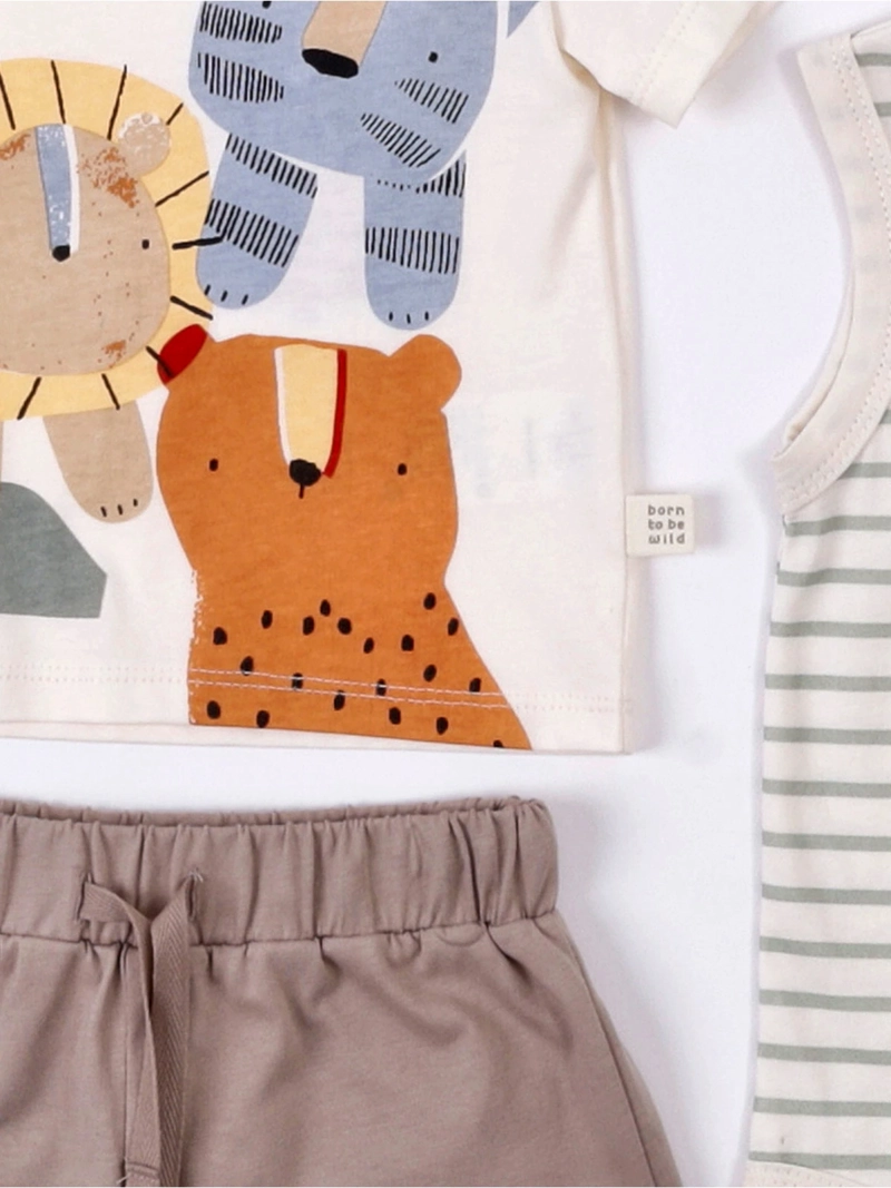 CONJUNTO NIÑO BABY HARVEST BODY SIN MANGAS POLERA Y SHORT  - 3