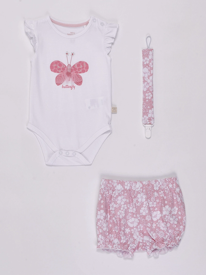 CONJUNTO NIÑA BABY HARVEST BODY MANGA CORTA SHORT PORTACHUPETE NAVIDAD  - 1