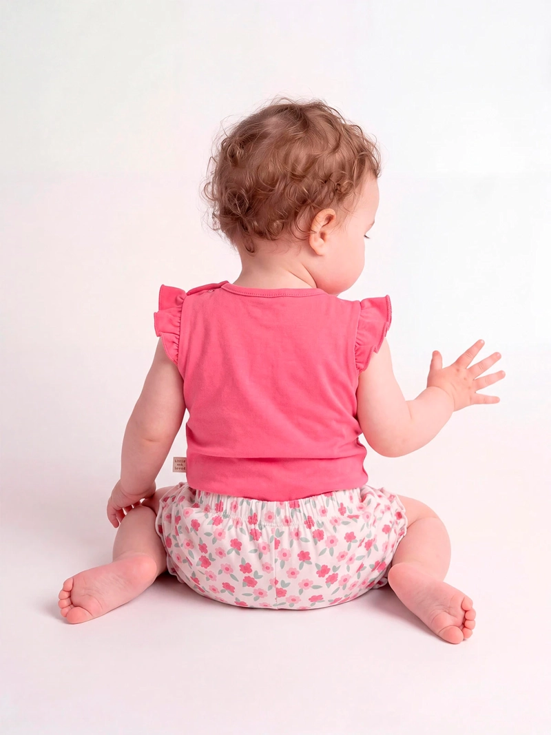 CONJUNTO NIÑA BABY HARVEST BODY MANGA CORTA SHORT PORTACHUPETE NAVIDAD  - 2