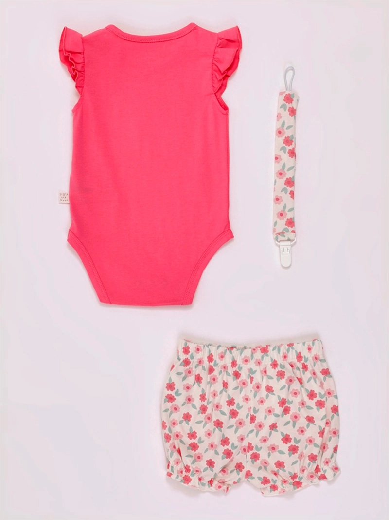 CONJUNTO NIÑA BABY HARVEST BODY MANGA CORTA SHORT PORTACHUPETE NAVIDAD  - 4