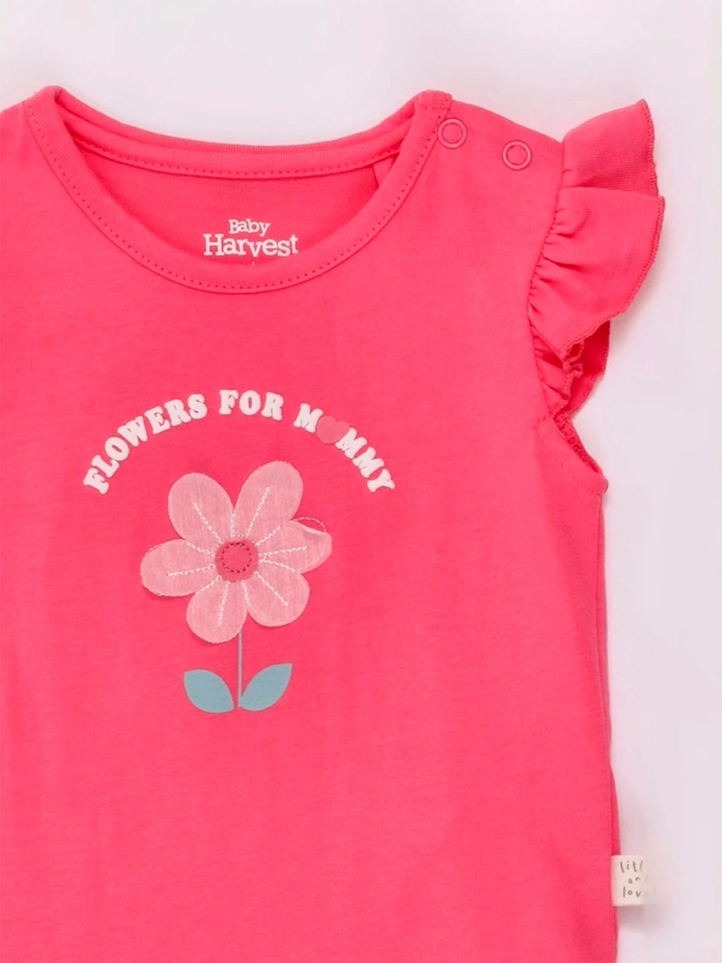 CONJUNTO NIÑA BABY HARVEST BODY MANGA CORTA SHORT PORTACHUPETE NAVIDAD  - 5