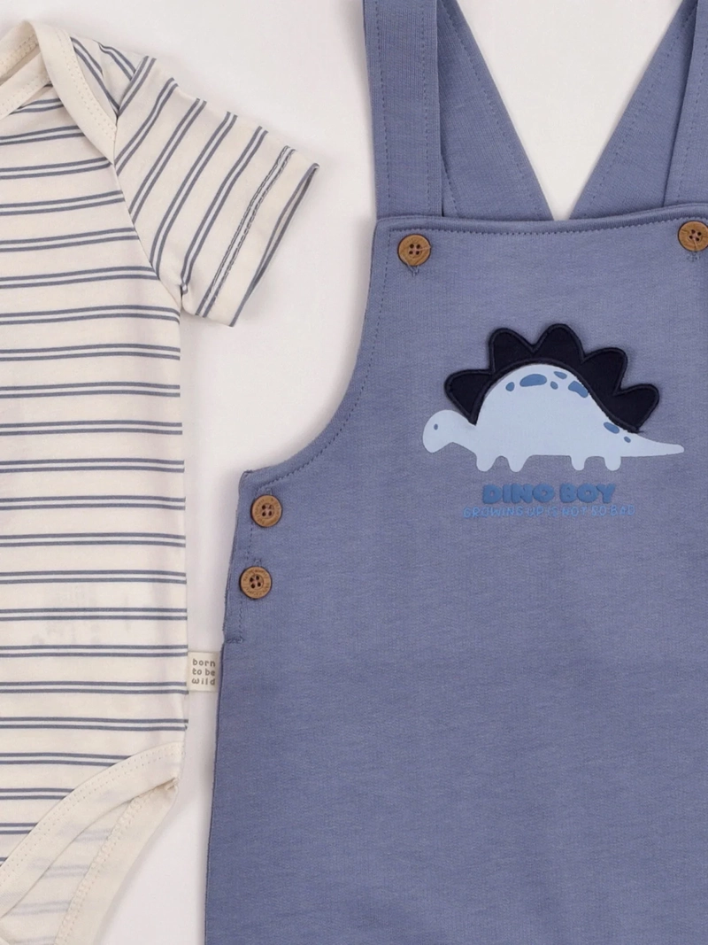 CONJUNTO JARDINERA + BODY NIÑO BABY HARVEST ALGODÓN  - 5