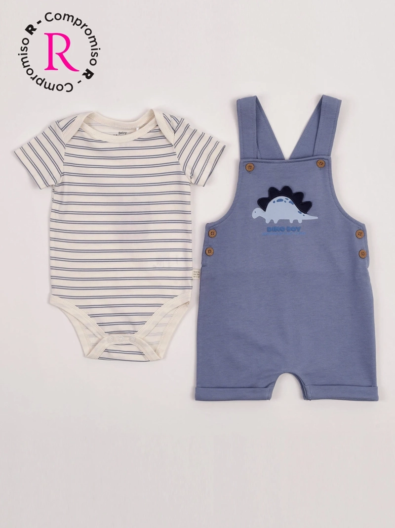 CONJUNTO JARDINERA + BODY NIÑO BABY HARVEST ALGODÓN  - 3