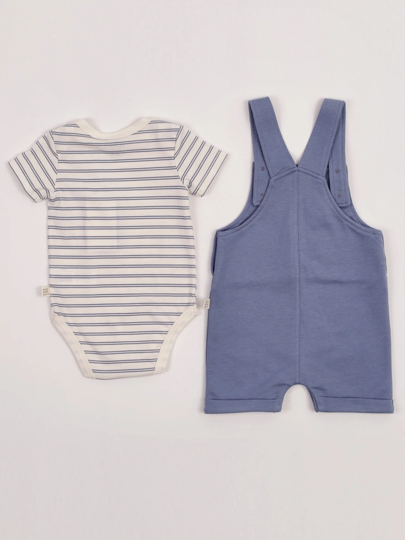CONJUNTO JARDINERA + BODY NIÑO BABY HARVEST ALGODÓN  - 4