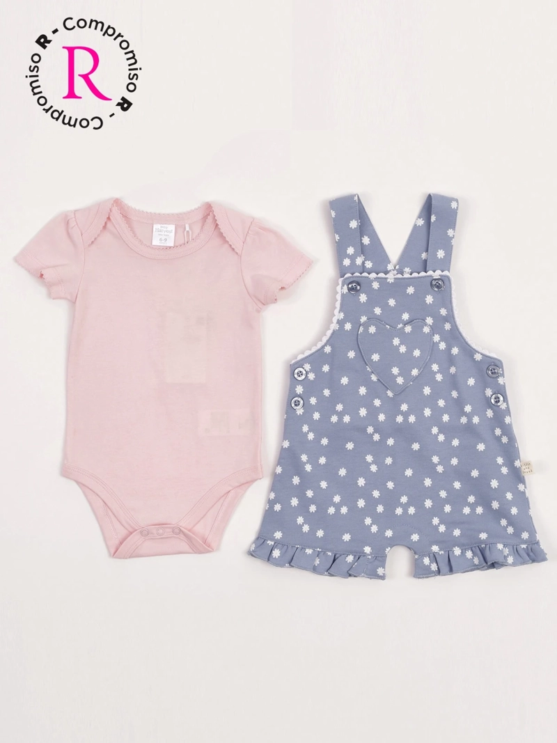 CONJUNTO JARDINERA + BODY NIÑA BABY HARVEST ALGODÓN  - 3