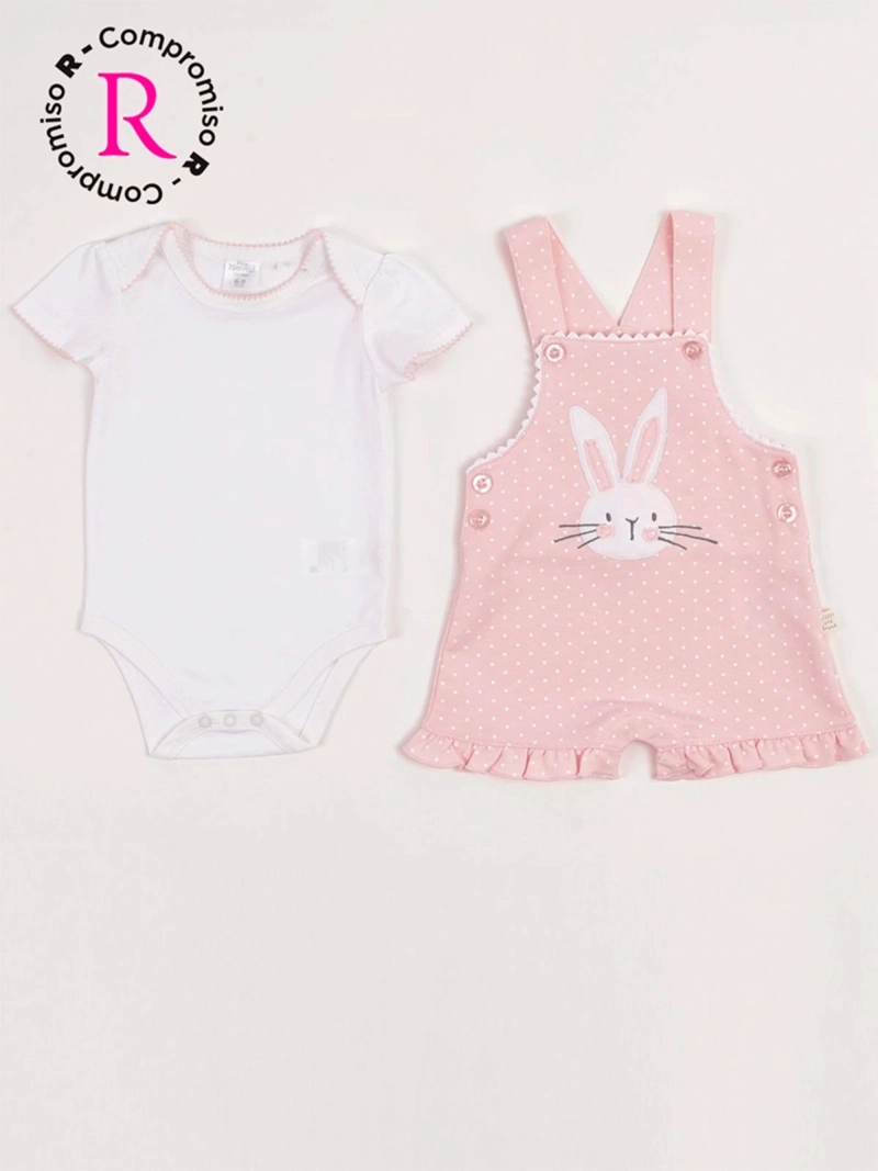 CONJUNTO JARDINERA + BODY NIÑA BABY HARVEST ALGODÓN  - 1