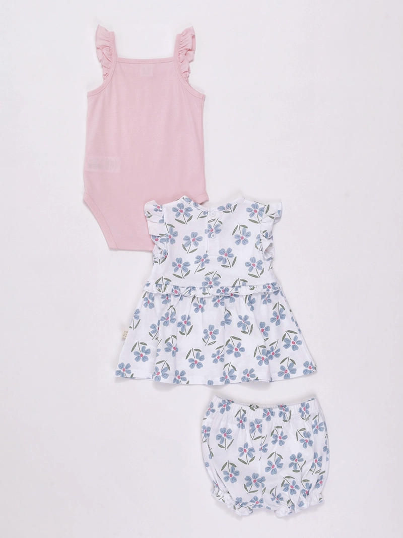 CONJUNTO BODY + POLERA + SHORT NIÑA BABY HARVEST ALGODÓN  - 2