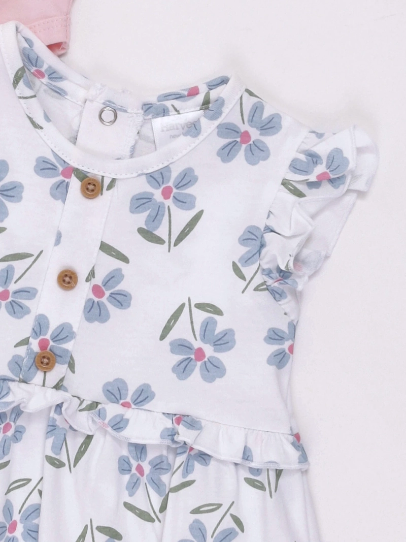 CONJUNTO BODY + POLERA + SHORT NIÑA BABY HARVEST ALGODÓN  - 4
