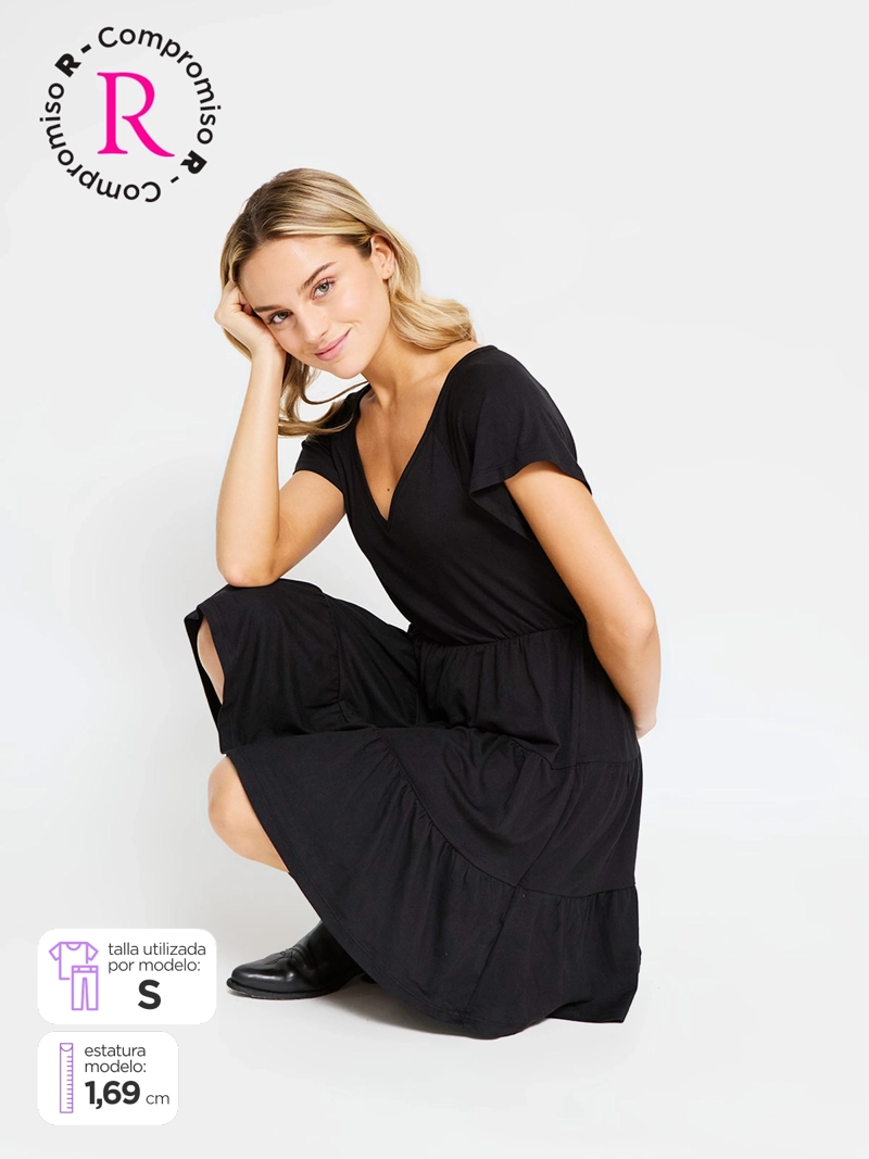 VESTIDO MUJER INDEX CORTO CAPAS - 1