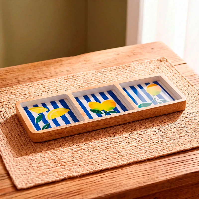 FUENTE RIPLEY HOME MADERA RECTANGULAR LÍNEAS AZUL