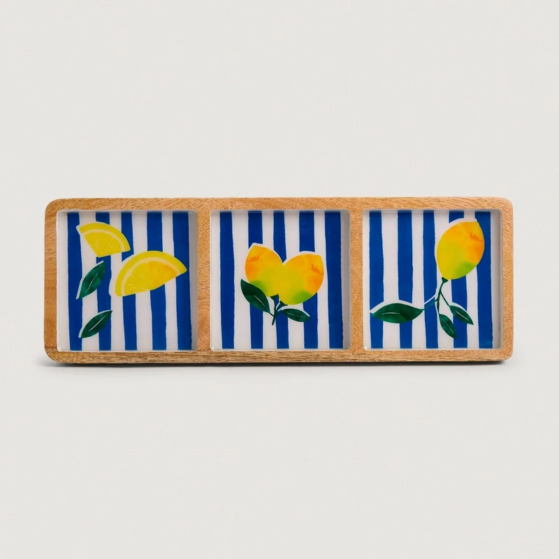 FUENTE RIPLEY HOME MADERA RECTANGULAR LÍNEAS AZUL - 2