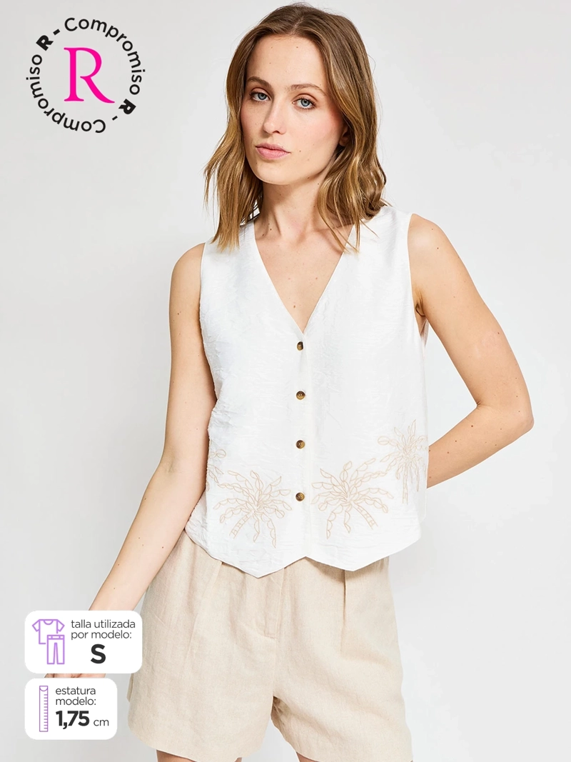 BLUSA MUJER REGATTA ALGODÓN HALTER RAYAS - 1