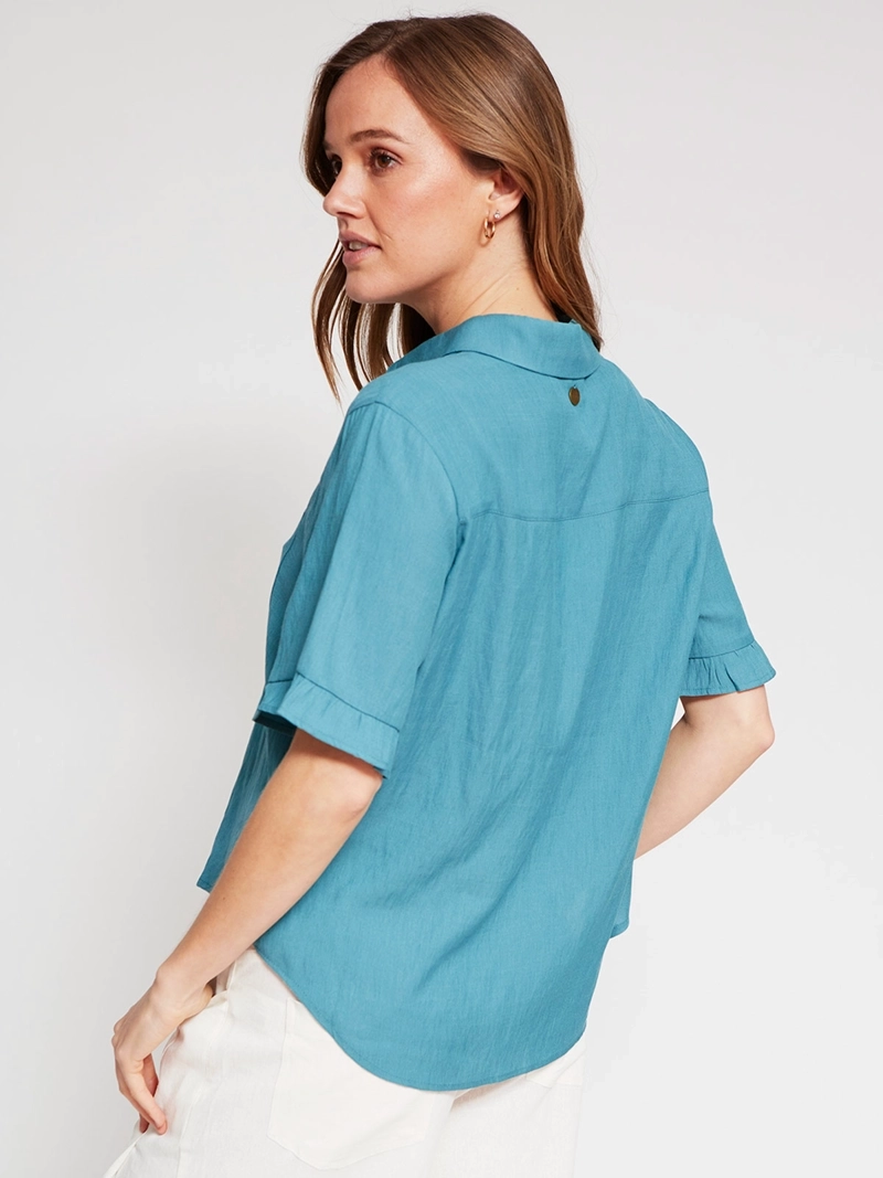 BLUSA MUJER REGATTA CUELLO EN V MANGA CORTA VUELOS - 2