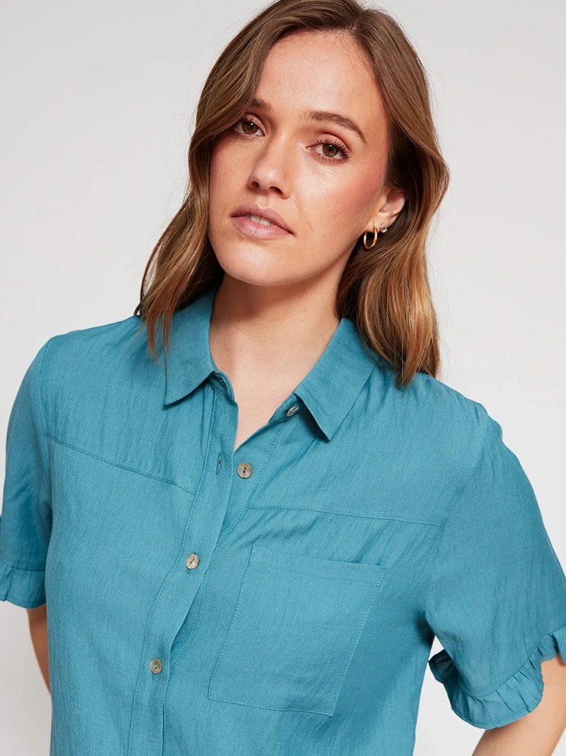 BLUSA MUJER REGATTA CUELLO EN V MANGA CORTA VUELOS - 3