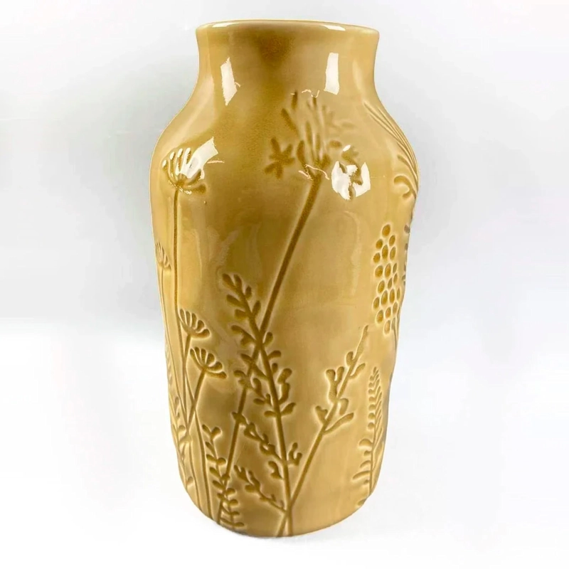 FLORERO RIPLEY HOME BAJO RELIEVE AMARILLO - 1