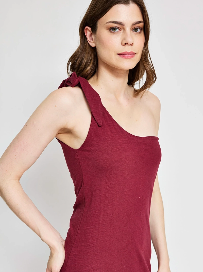 VESTIDO MUJER MARQUIS ALGODÓN ORGÁNICO LARGO UN HOMBRO - 4
