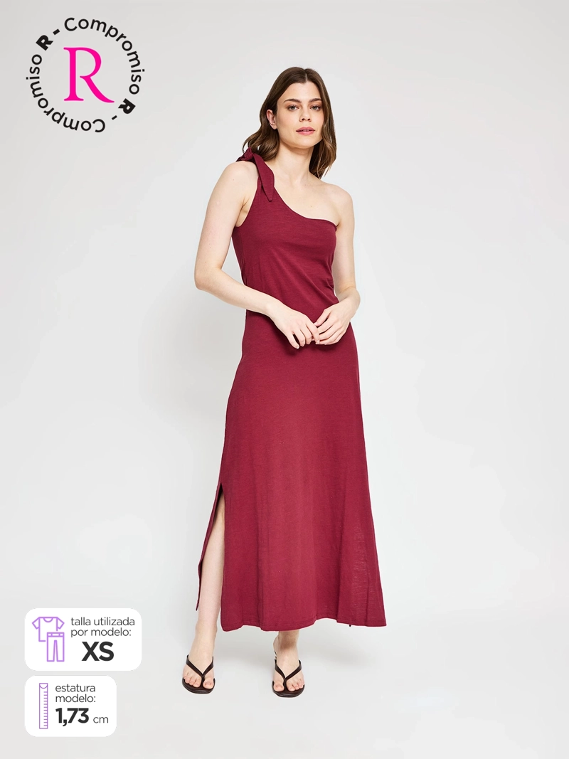 VESTIDO MUJER MARQUIS ALGODÓN ORGÁNICO LARGO UN HOMBRO