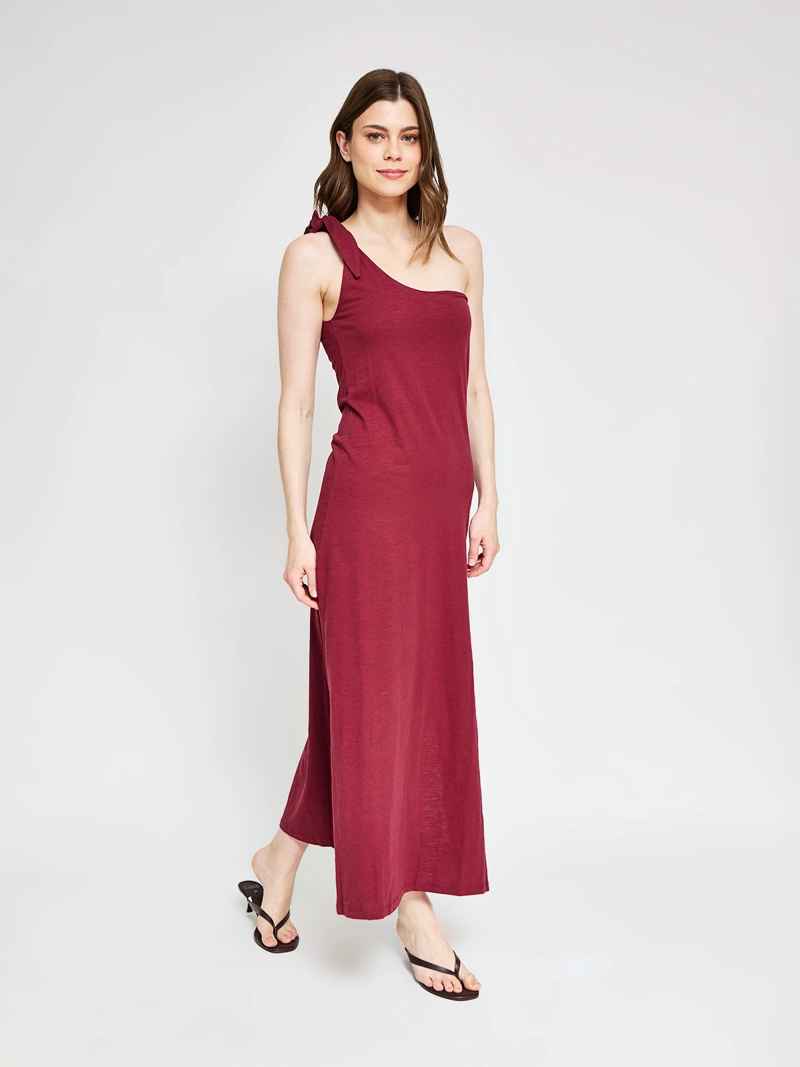 VESTIDO MUJER MARQUIS ALGODÓN ORGÁNICO LARGO UN HOMBRO - 2