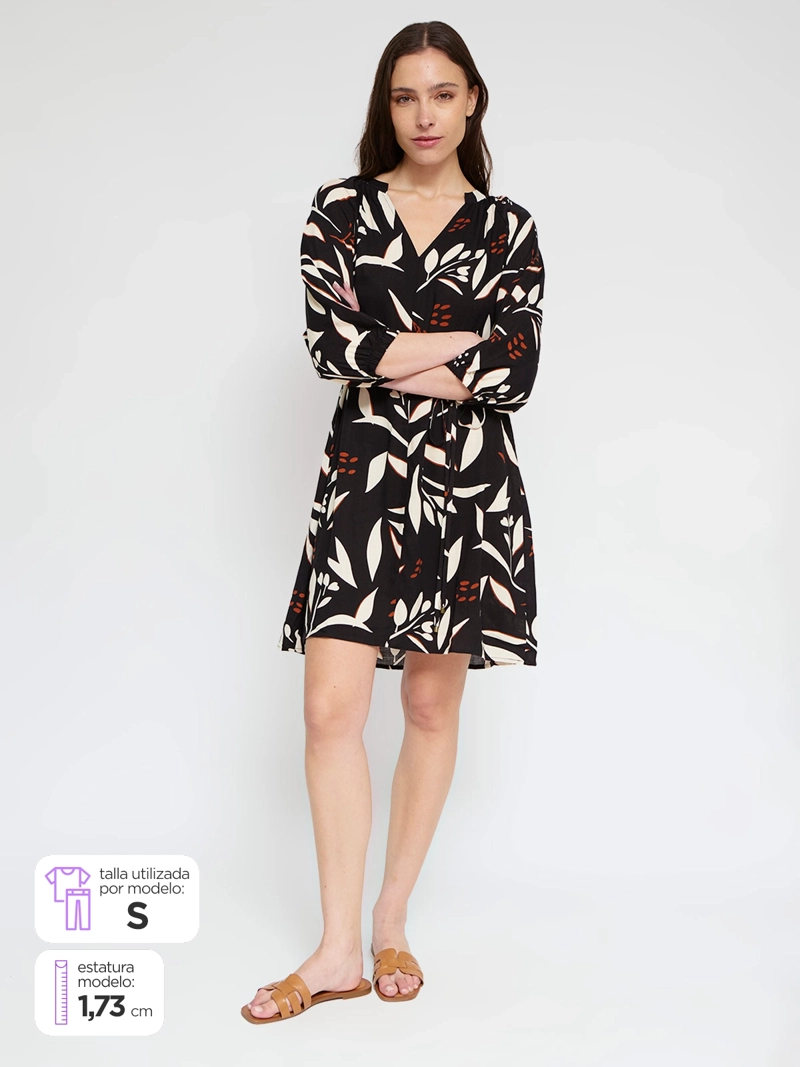 VESTIDO MUJER REGATTA CORTO MANGA 3/4 AMARRA
