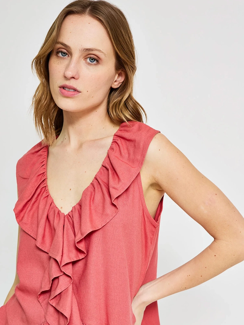BLUSA MUJER REGATTA ESCOTE EN V SIN MANGAS VUELOS - 3