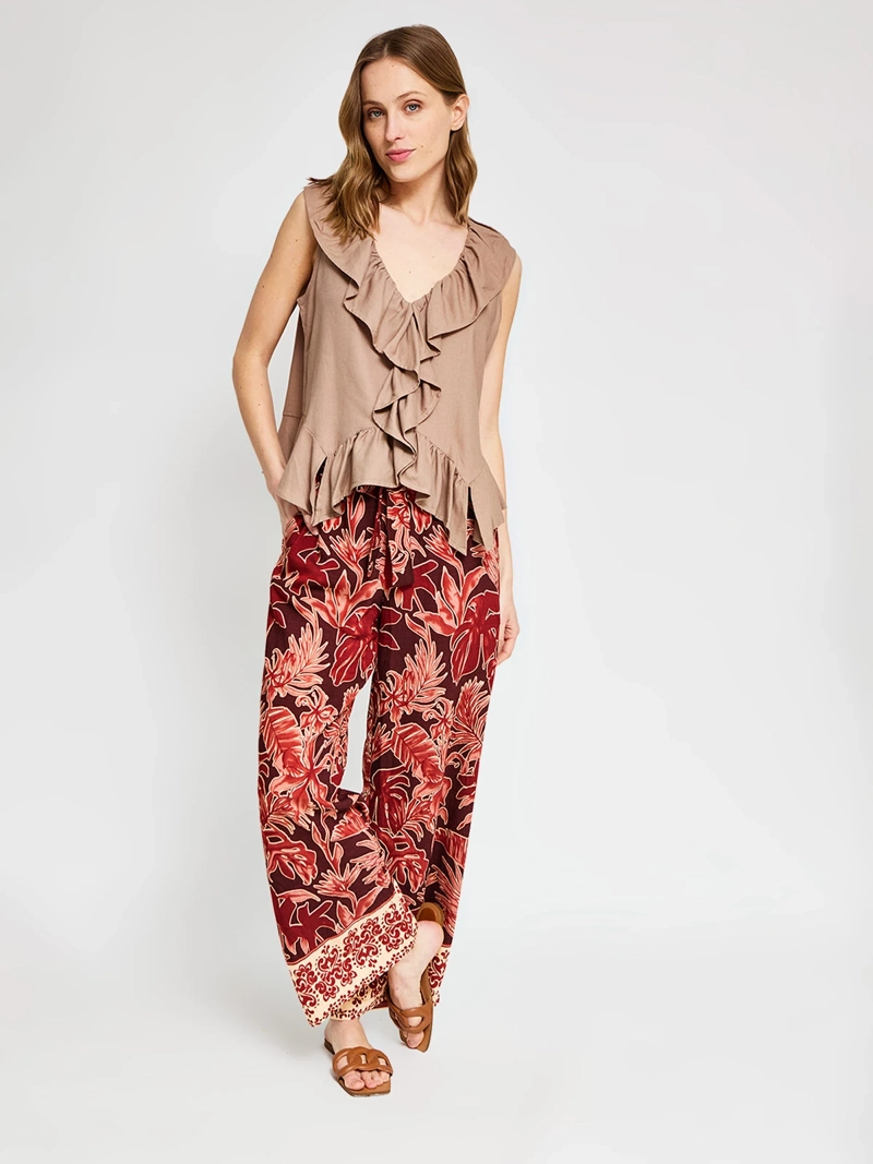 BLUSA MUJER REGATTA ESCOTE EN V SIN MANGAS VUELOS - 4