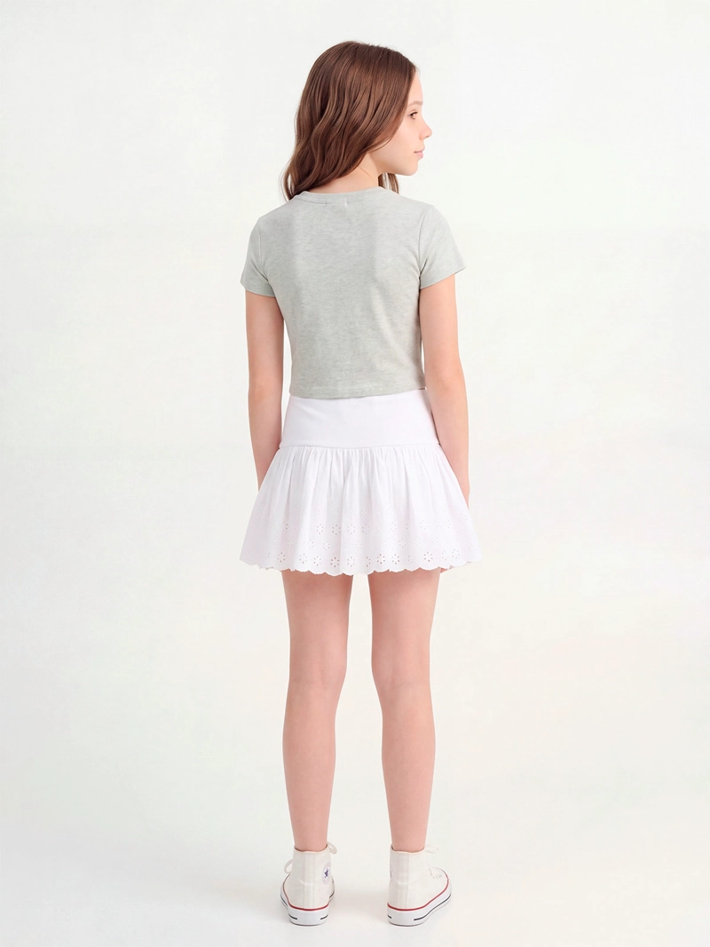 FALDA SHORT NIÑA INDEX TEEN ALGODÓN BRODERIE - 2