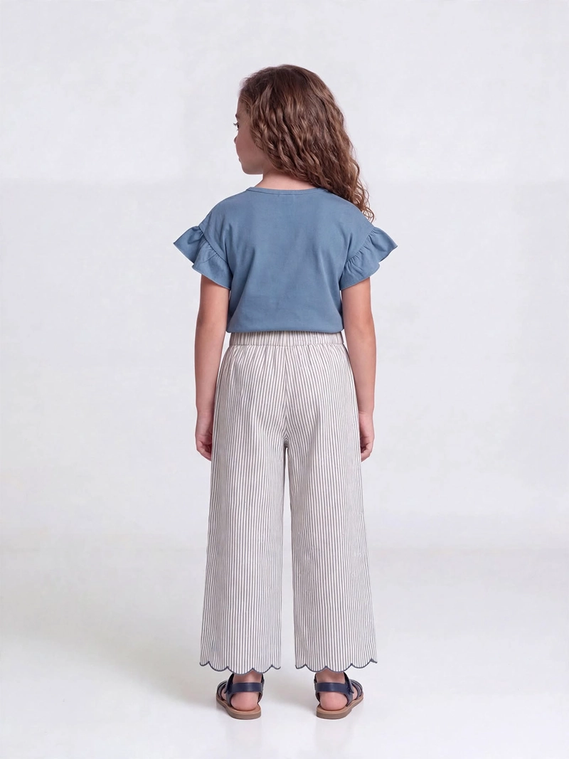 PANTALÓN NIÑA HARVEST ALGODÓN LOOSE FIT BORDADO - 2