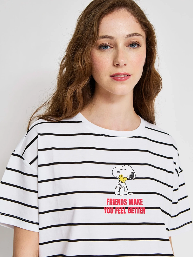 POLERA MUJER INDEX ALGODÓN MANGA CORTA SNOOPY  - 3