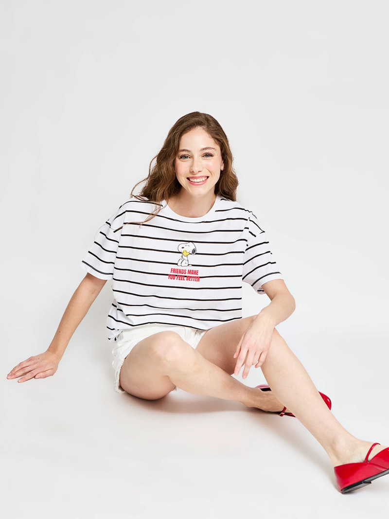 POLERA MUJER INDEX ALGODÓN MANGA CORTA SNOOPY  - 4