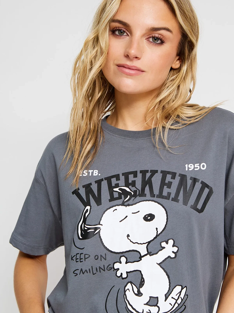 POLERA MUJER INDEX ALGODÓN MANGA CORTA SNOOPY - 3
