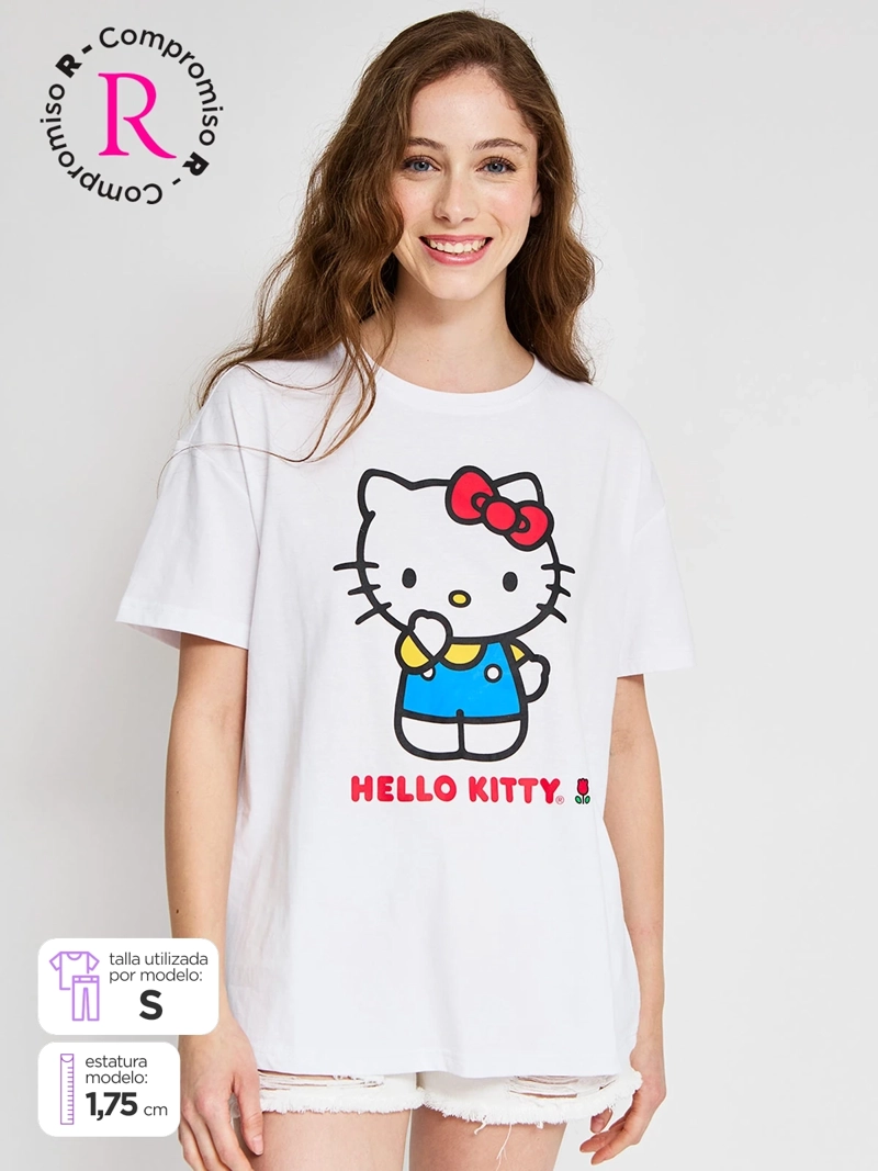 POLERA MUJER INDEX ALGODÓN MANGA CORTA HELLO KITTY