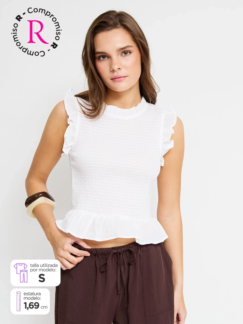 BLUSA MUJER INDEX ALGODÓN SIN MANGAS PANAL - 1