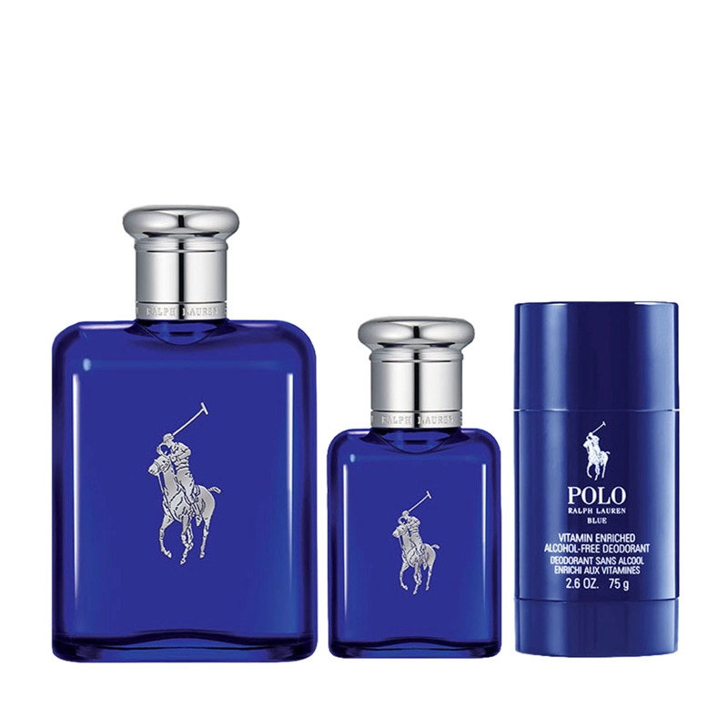SET PERFUME HOMBRE RALPH LAUREN POLO BLUE EDT 125ML+40ML+DEO - 1