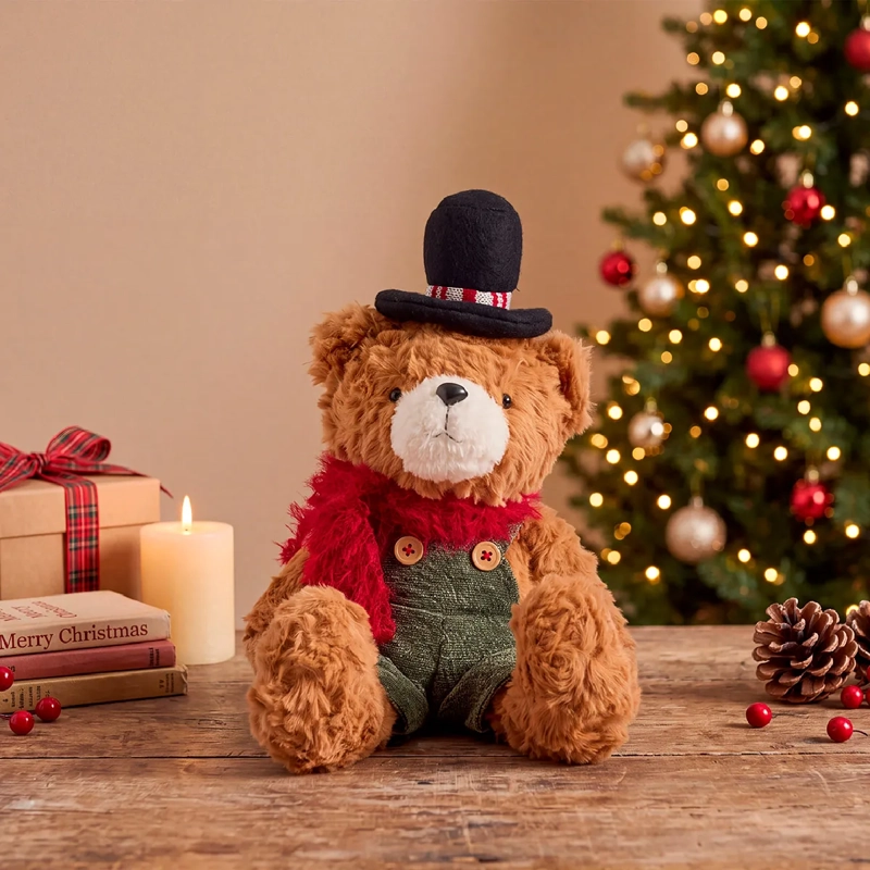 ADORNO NAVIDEÑO RIPLEY HOME TEDDY OSITO OVEROL VERDE - 1