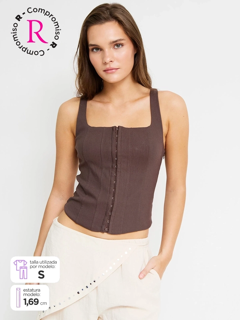 BLUSA MUJER INDEX ESCOTE RECTO SIN MANGAS