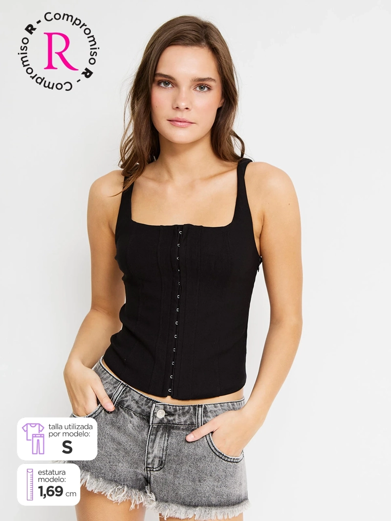 BLUSA MUJER INDEX ESCOTE RECTO SIN MANGAS - 1