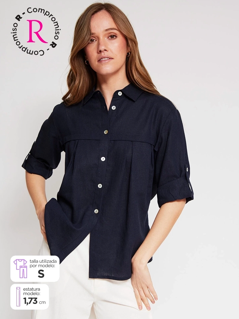 BLUSA MUJER REGATTA LINO MANGA 3/4