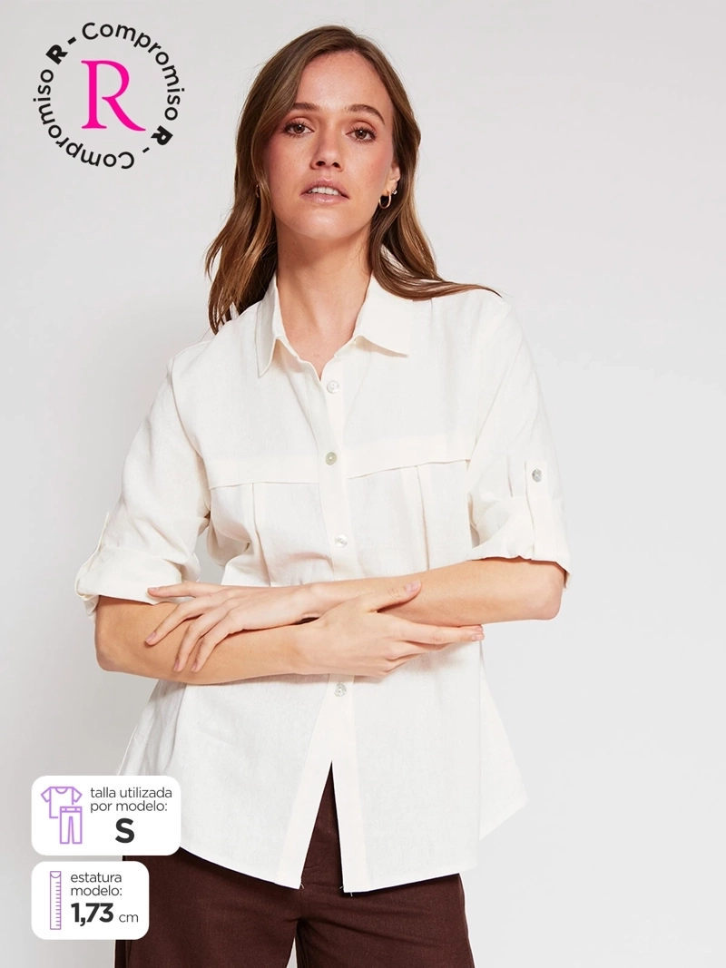 BLUSA MUJER REGATTA LINO MANGA 3/4 - 1