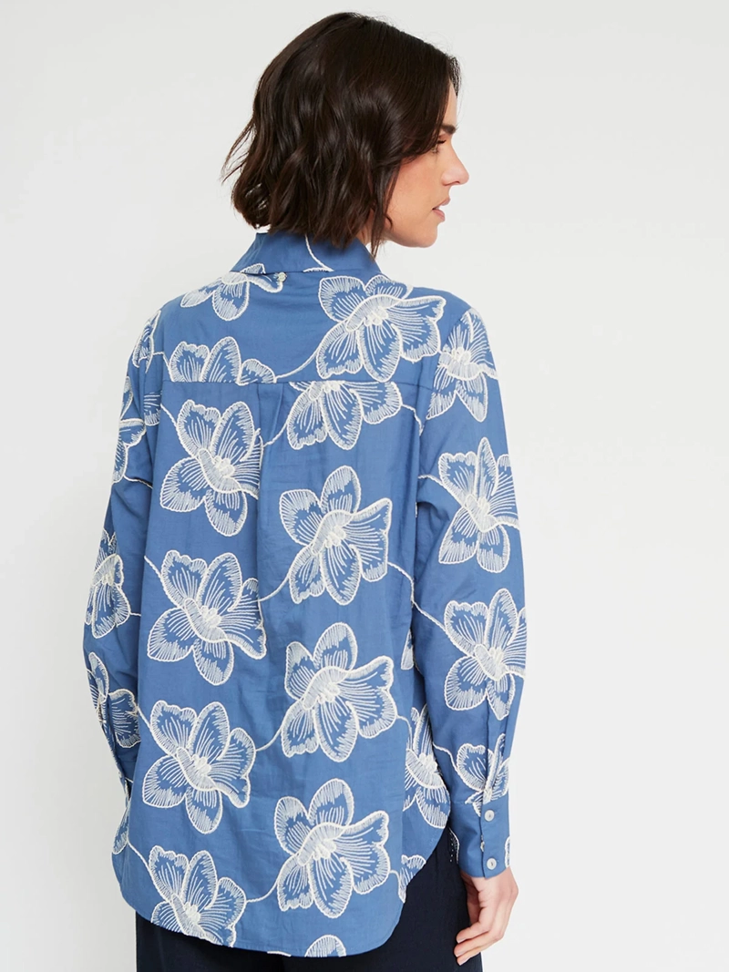 BLUSA MUJER CACHAREL ALGODÓN MANGA LARGA - 2