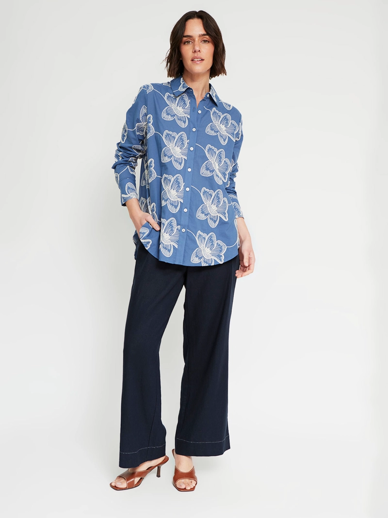 BLUSA MUJER CACHAREL ALGODÓN MANGA LARGA - 4