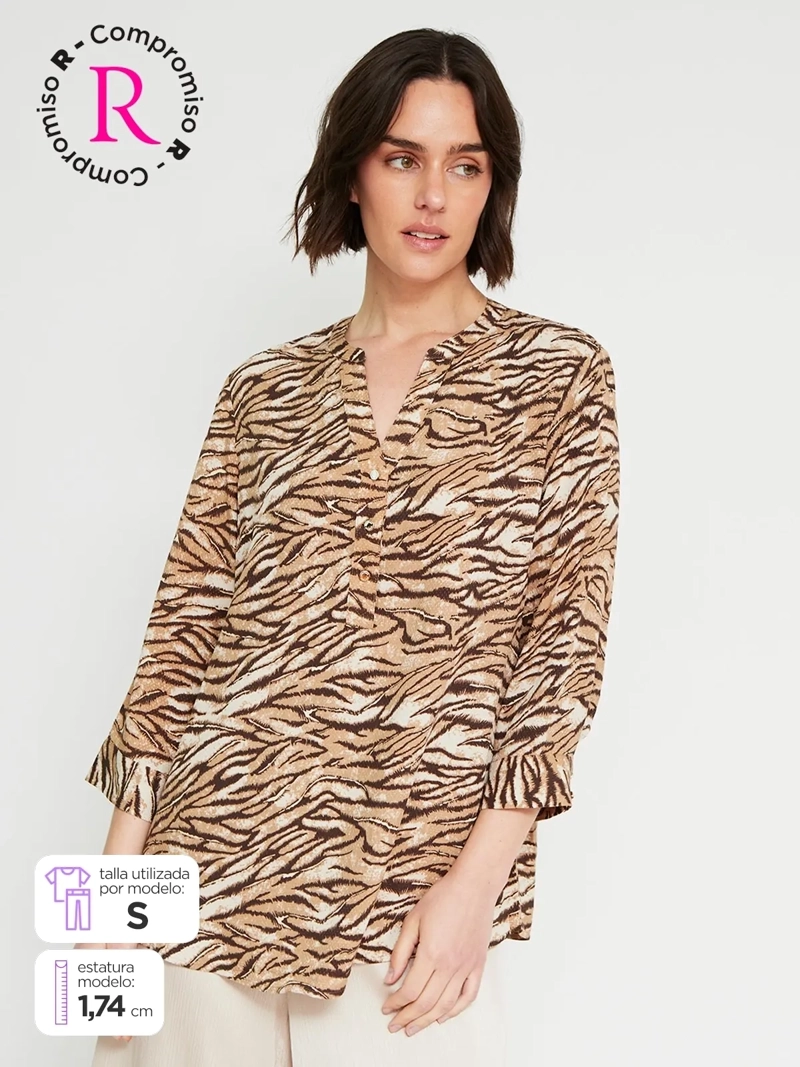 BLUSA MUJER CACHAREL MANGA 3/4 TEXTURA