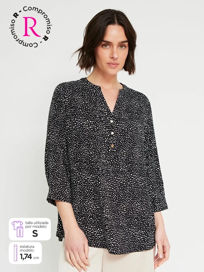 BLUSA MUJER CACHAREL MANGA 3/4 TEXTURA