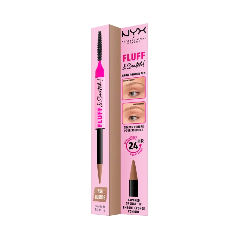 DELINEADOR DE CEJAS NYX FLUFF N SNATCH POWDER PEN 01 ASH BLONDE - 4