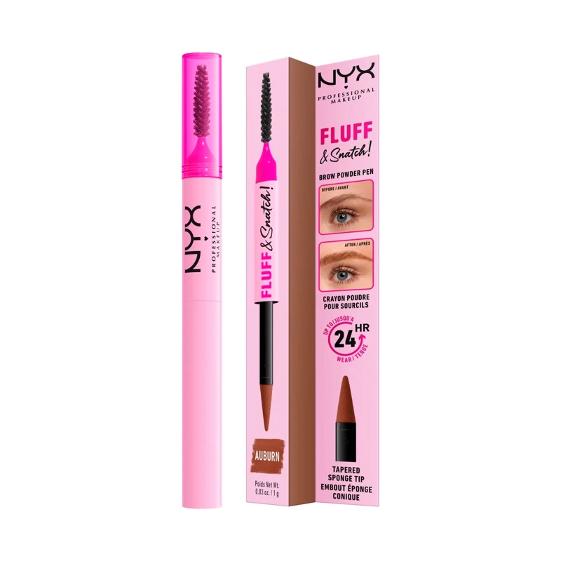 DELINEADOR DE CEJAS NYX FLUFF N SNATCH POWDER PEN 03 AUBURN - 4